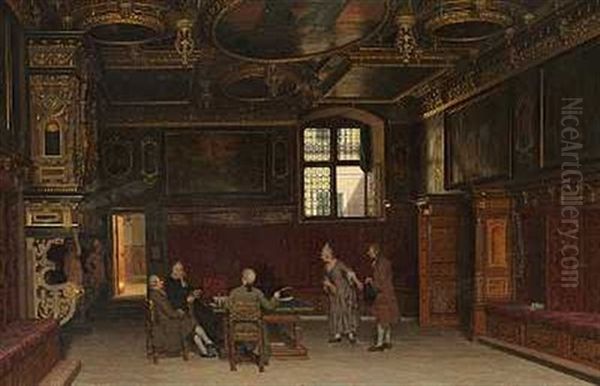 Interior Fra Radhuset I Danzig Oil Painting by Heinrich Hansen