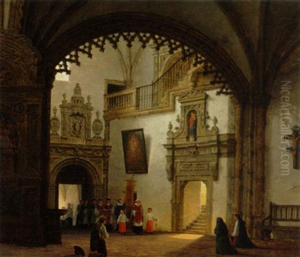 Procession I Domkirken I Sevilla Oil Painting by Heinrich Hansen