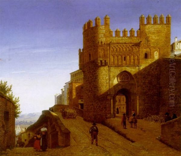 Puerta Del Sol, Toledo Oil Painting by Heinrich Hansen