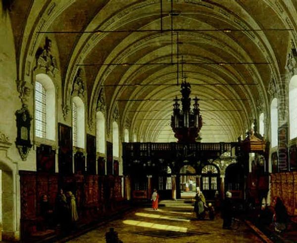 Interior Fra St. Jacques Kirke I Antwerpen Oil Painting by Heinrich Hansen