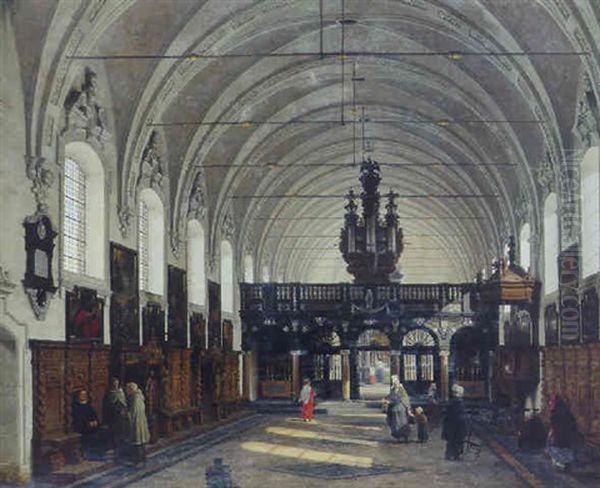 Kirkeinterior Fra St. Jacques, Antwerpen Oil Painting by Heinrich Hansen