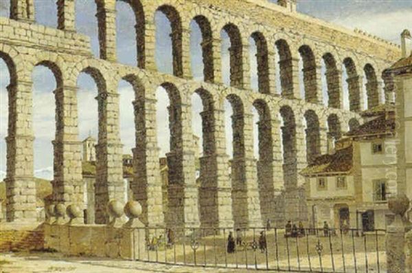 Aquadukten I Segovia, Spanien Oil Painting by Heinrich Hansen