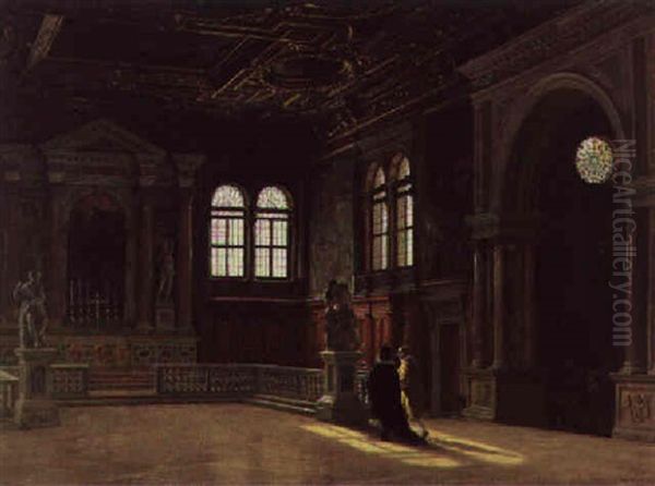 Sala Superiore Della Scuola Grande Di San Rocco, Venice Oil Painting by Heinrich Hansen