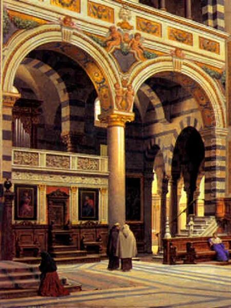 Interior Fra Domkirken I Pisa Oil Painting by Heinrich Hansen