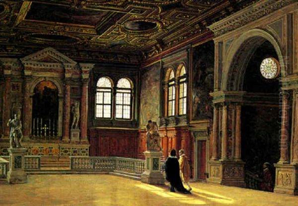 Interior Fra Scuola Sct. Rocco I Venedig by Heinrich Hansen