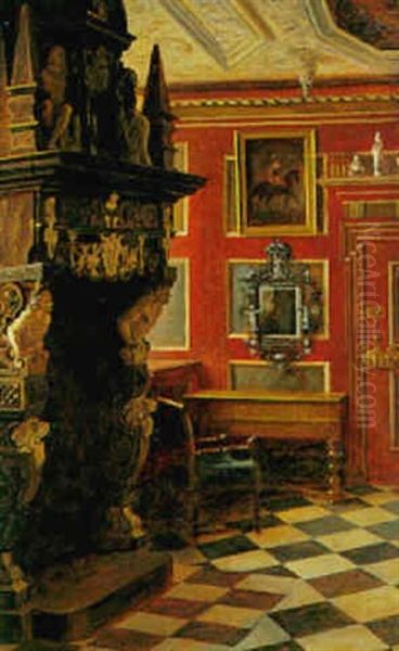 Interior Fra Rosenborg Oil Painting by Heinrich Hansen