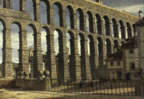 Aquadukten I Segovia, Spanien Oil Painting by Heinrich Hansen