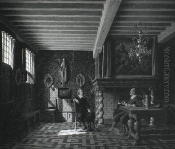 Interior Fra Bryggernes Laugshus I Antwerpen Oil Painting by Heinrich Hansen