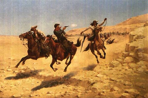 In Pursuit Oil Painting by Herman Wendelborg Hansen