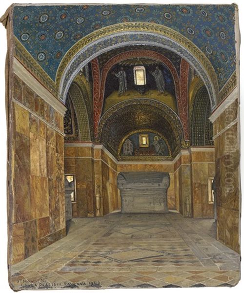 Innenansicht Des Mausoleums Der Galla Placidia In Ravenna Oil Painting by Josef Theodor Hansen