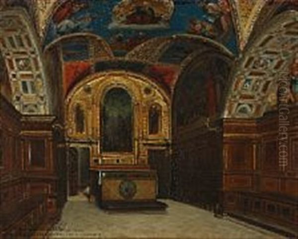 Borssalen I Perugia Oil Painting by Josef Theodor Hansen