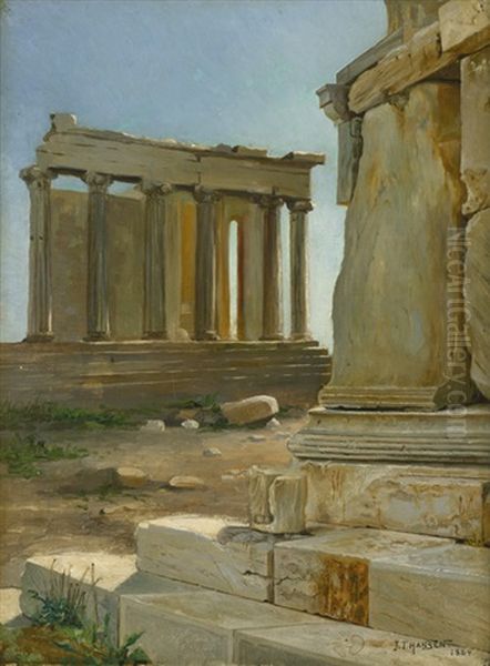 Das Erechtheion Auf Der Akropolis Oil Painting by Josef Theodor Hansen