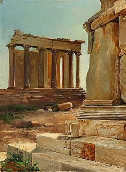 Motiv Fra Akropolis Oil Painting by Josef Theodor Hansen