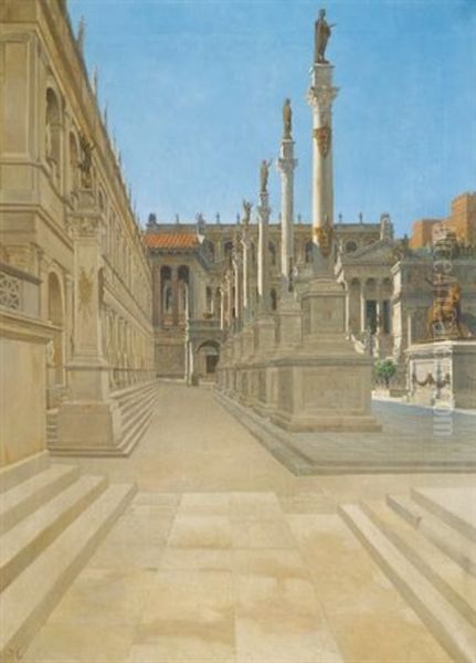 Forum Romanum Oil Painting by Josef Theodor Hansen