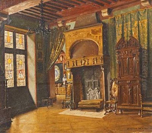 An Interior From Cluny In Paris Oil Painting by Josef Theodor Hansen