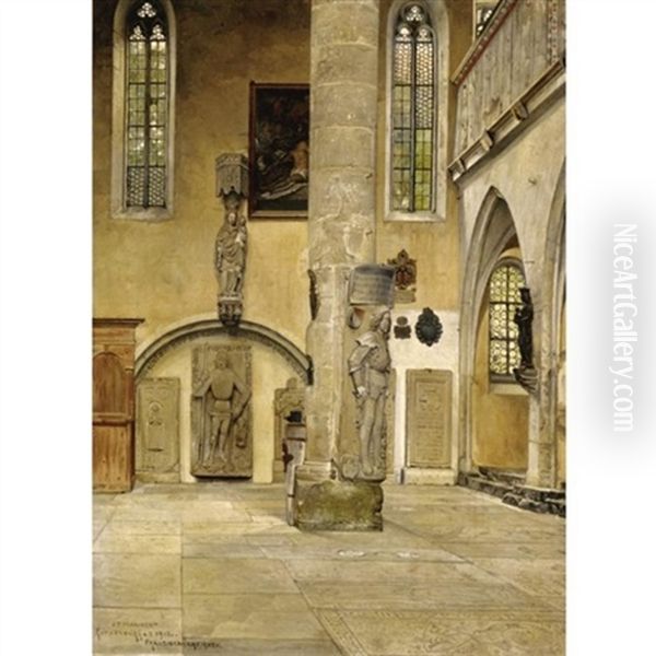 The Franciscan Church, Rothenburg Oil Painting by Josef Theodor Hansen