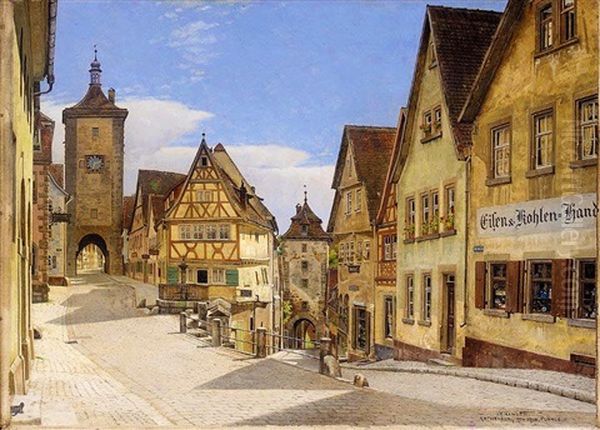 Rothenburg Ober Der Tauber Oil Painting by Josef Theodor Hansen