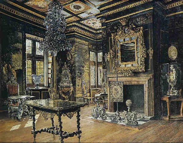 Interno Di Palazzo Oil Painting by Josef Theodor Hansen