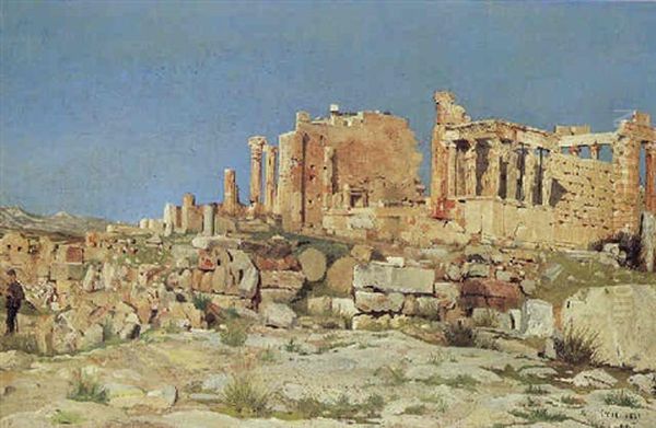 The Acropolis, Athens Oil Painting by Josef Theodor Hansen