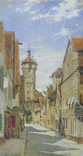 Parti Fra Klingengasse I Rothenburg Oil Painting by Josef Theodor Hansen