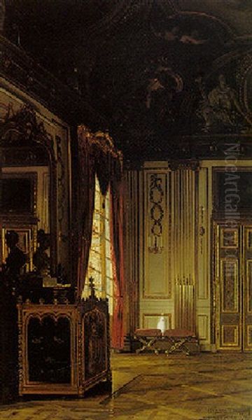 The Bedroom Of Gustav Iii, Stockholm Oil Painting by Josef Theodor Hansen