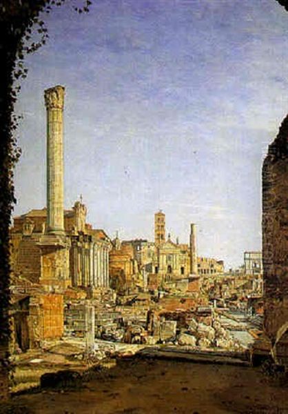 Parti Fra Forum Romanum Oil Painting by Josef Theodor Hansen