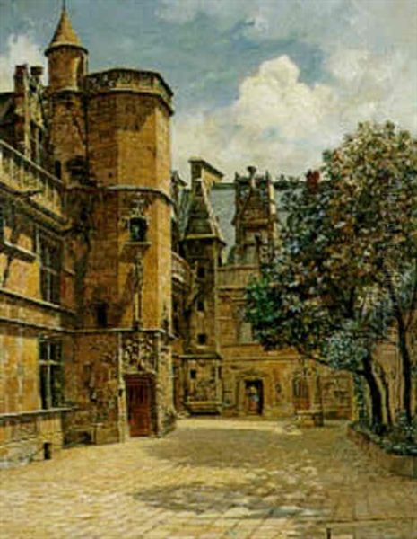 Gard I Hotel Cluny I Paris Oil Painting by Josef Theodor Hansen