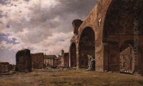 Basilica Constantino Oil Painting by Josef Theodor Hansen