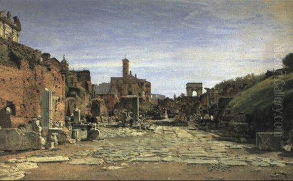 Forum Romanum Oil Painting by Josef Theodor Hansen