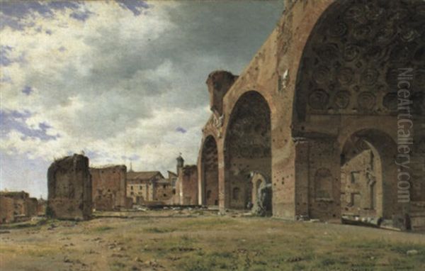 Basilica Constantino Oil Painting by Josef Theodor Hansen