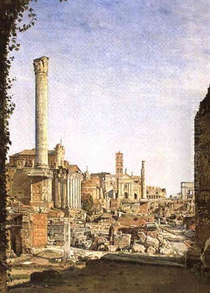 Parti Fra Forum Romanum Oil Painting by Josef Theodor Hansen