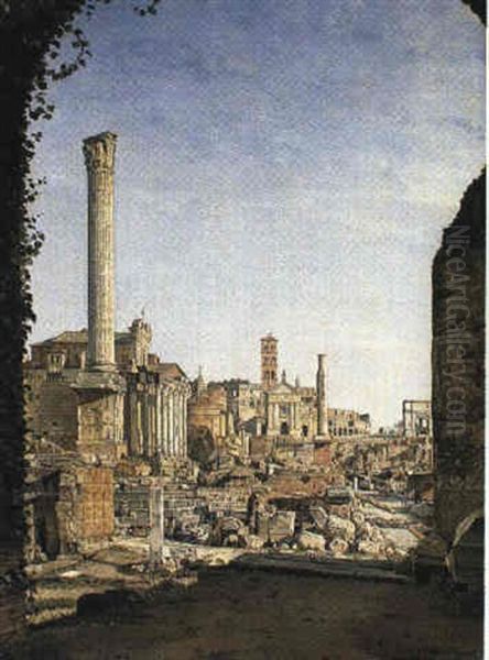 Fra Forum Romanum Oil Painting by Josef Theodor Hansen