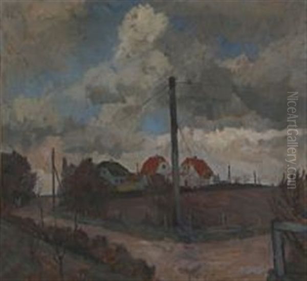 Landscape With House Oil Painting by Niels Hansen