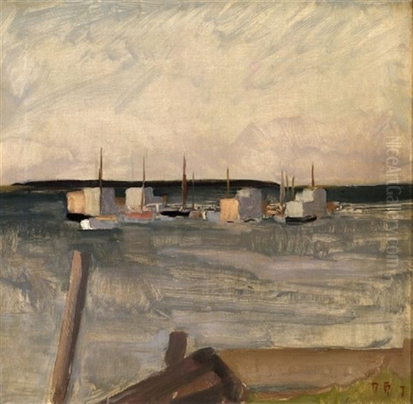 Svendborg Badeanstalt Oil Painting by Niels Hansen