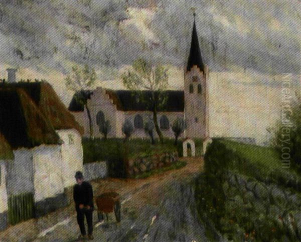 Svanninge Kirke Oil Painting by Peter Marius Hansen