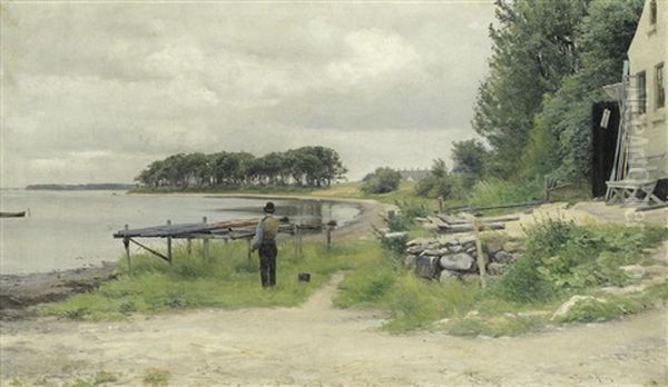 A Still Day By The Lake Oil Painting by Sigvard Marius Hansen