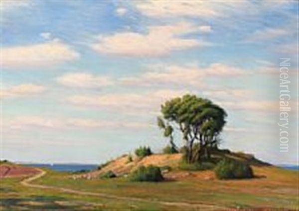 Summer Landscape From Moesgaard Near Aarhus Oil Painting by Sigvard Marius Hansen