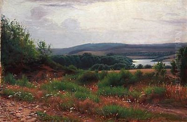 Danish Summer Landscape Oil Painting by Sigvard Marius Hansen