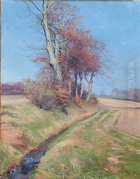 Spring Day On The Country Oil Painting by Sigvard Marius Hansen