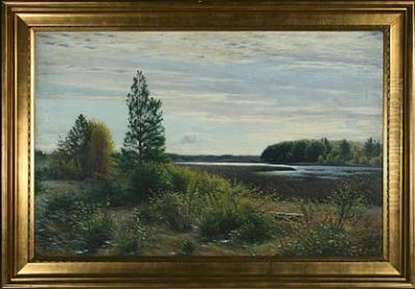 Bogholm Lake At Fall Oil Painting by Sigvard Marius Hansen