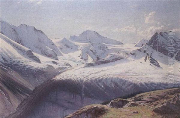 After Snowfall, Breithorn From Murren, Bernerobersland, Switzerland Oil Painting by Sigvard Marius Hansen