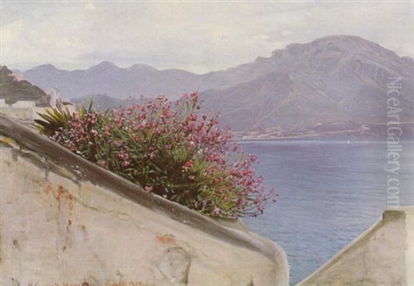 View Of Amalfi, Italy Oil Painting by Sigvard Marius Hansen