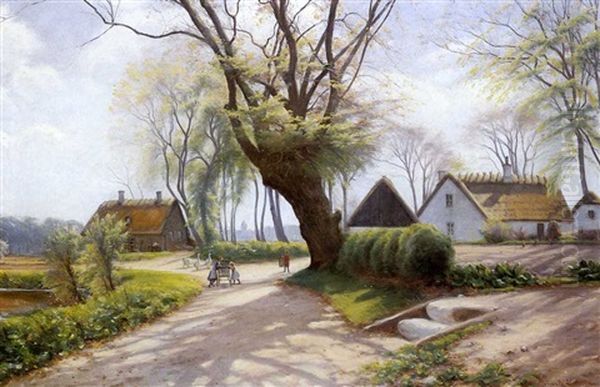 Springtime Oil Painting by Sigvard Marius Hansen