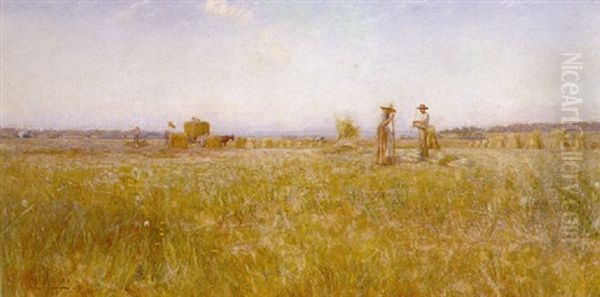 The Harvest Oil Painting by Albert J. Hanson