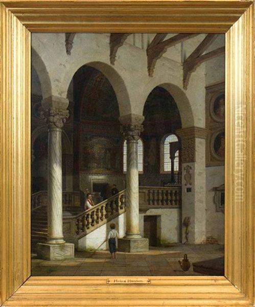 Interior Of St. Apollinare, Revenna Oil Painting by Heinrich Hanson