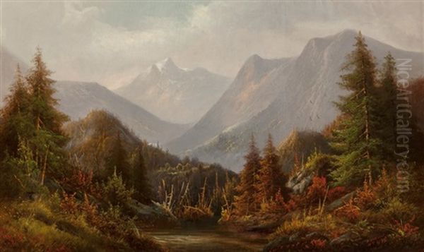 View Of The Mountain Oil Painting by Peter Hanson