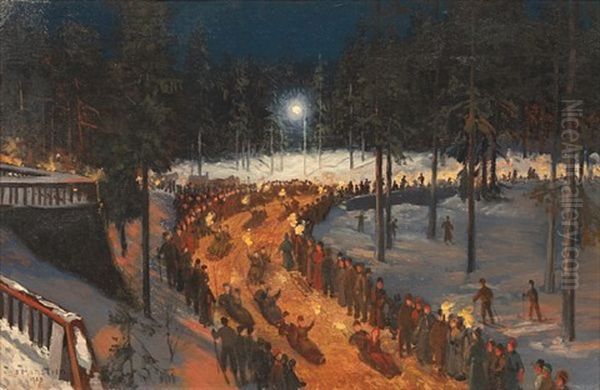 Akekonkurranse Ved Holmenkollen Turisthotell by Nils Severin Lynge Hansteen