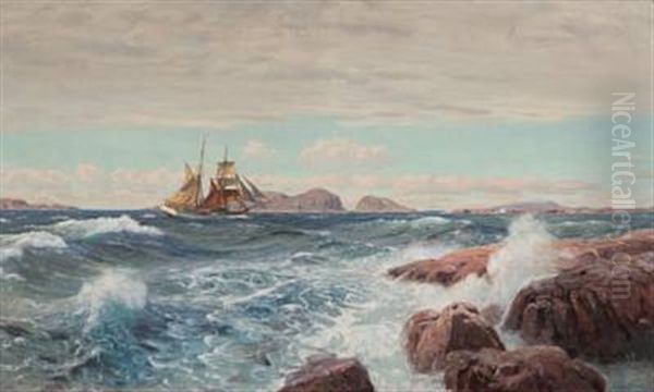 Marine Oil Painting by Nils Severin Lynge Hansteen