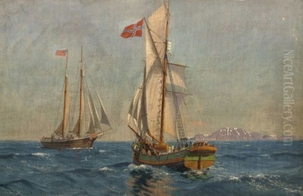 Gjoa Oil Painting by Nils Severin Lynge Hansteen