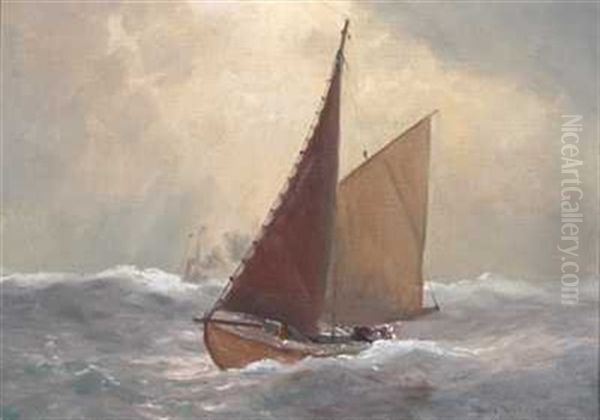 Marine Oil Painting by Nils Severin Lynge Hansteen